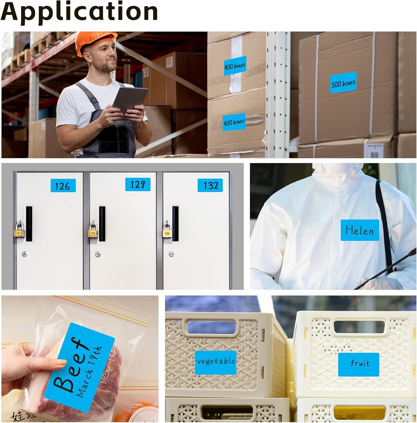 PARLAIM 3 X 5 Inch 4Rolls/1000 Per Roll Rectangle Inventory Color Coding Labels,Roll Square Label Stickers for Home (Sky Blue)