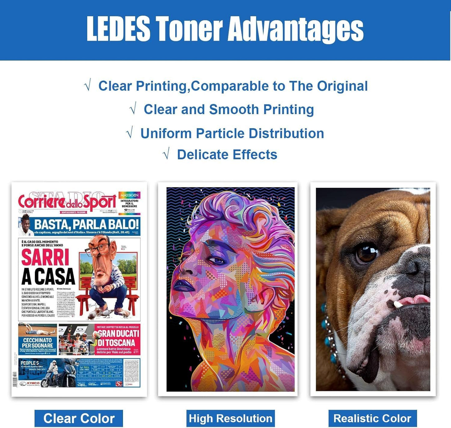 LEDES 7525 Toner Cartridge Compatible Replacement for Xerox WorkCentre 7830 7835 7845 7855 7970 7525 7530 7535 7545 7556 Printer(BK,M,C,Y)