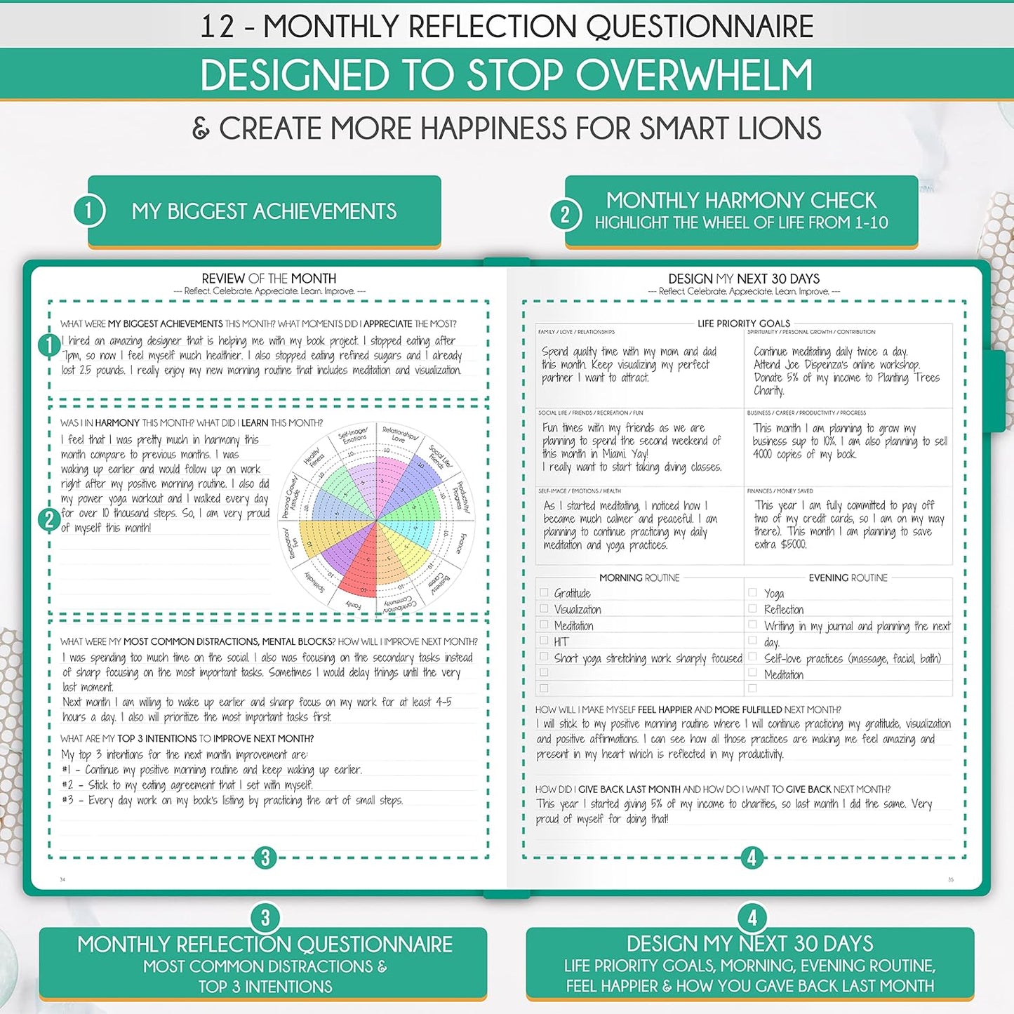 Journal for Men - Undated Daily, Weekly & Monthly Planner with Budget Section | A 12 Month Journey to Increase Productivity & Happiness | Life Organizer & Gratitude Journal - Vertical Format