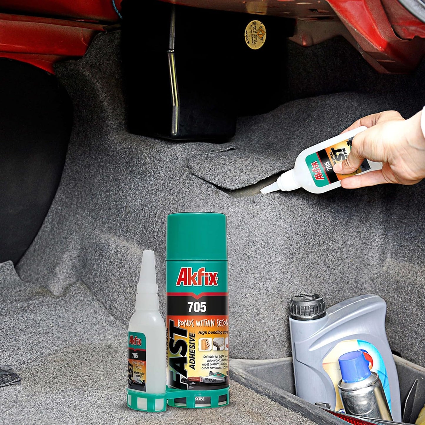 Akfix 705 Fast Adhesive CA Glue (3x0.7 oz.) with Activator (3x3.38 fl.oz.) - Cyanoacrylate Glue, CA Glue with Activator, CA Glue for Woodworking, Crazy Glue for Crafts, Hobbies and DIY- 3 Pack