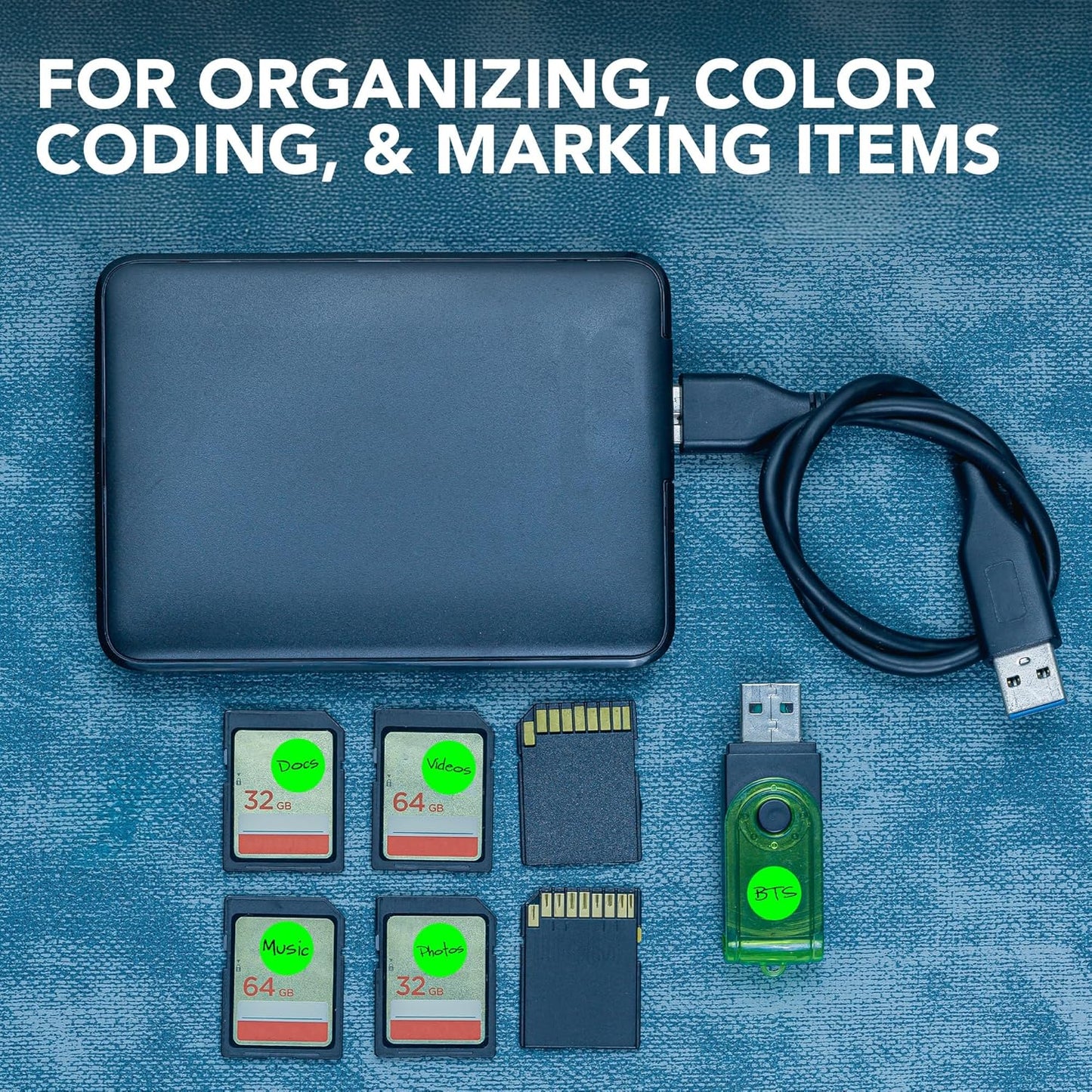 Perco Fluorescent Green 1/2-Inch Round Circle Dot Sticker Labels with Easy Peel Perforation - 3,000 Labels per Roll - Strong Adhesion, Vibrant Colors for Organizing, Crafting & More - Made in USA