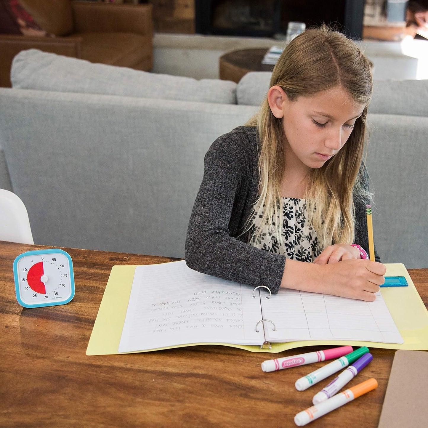 TIME TIMER 60 Minute MOD Education Edition — Visual Timer with Desktop Software for Kids Classroom Learning, Teachers Desk Clock, Study Tool and Office Meetings with Silent Operation (Sky Blue)