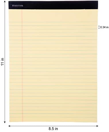 Mintra Office Legal Pads, ((xBasic, 8.5in x 11in, Wide (Canary)