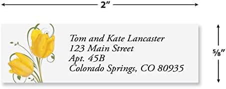 Colorful Images Floral Whispers Return Address Mailing Labels, Personalize with Name & Address, Set of 240 Self Adhesive, Easy Peel Flat Label Sheets, Small, 4 Designs