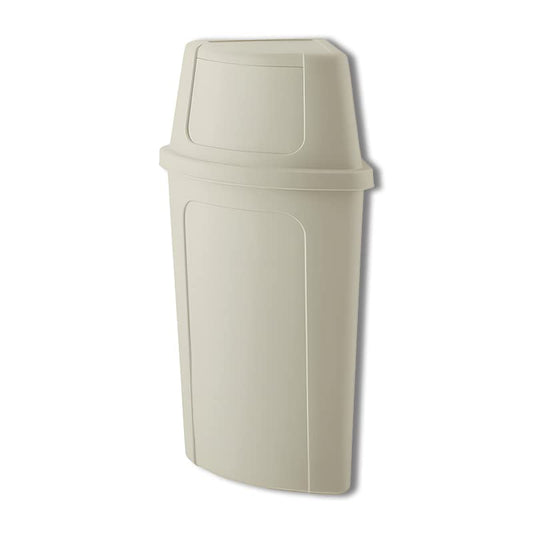 Recycling Bin with Push Door Lid, 21 Gallon Corner Round Trash Can, Crack-Resistant, Commercial Durable Garbage Can, Reinforced Bottom, Ideal for Home, Kitchen, Bar, Hotel, Restaurant, School