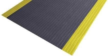 Notrax 410 Airug® 2' x 3' x 5/8" Anti Fatigue Mat, Enhanced Slip Resistance with Beveled Edges and Ribbed Surface, Ideal for Industrial and Commercial Workplaces, Black/Yellow, 410S0523BY