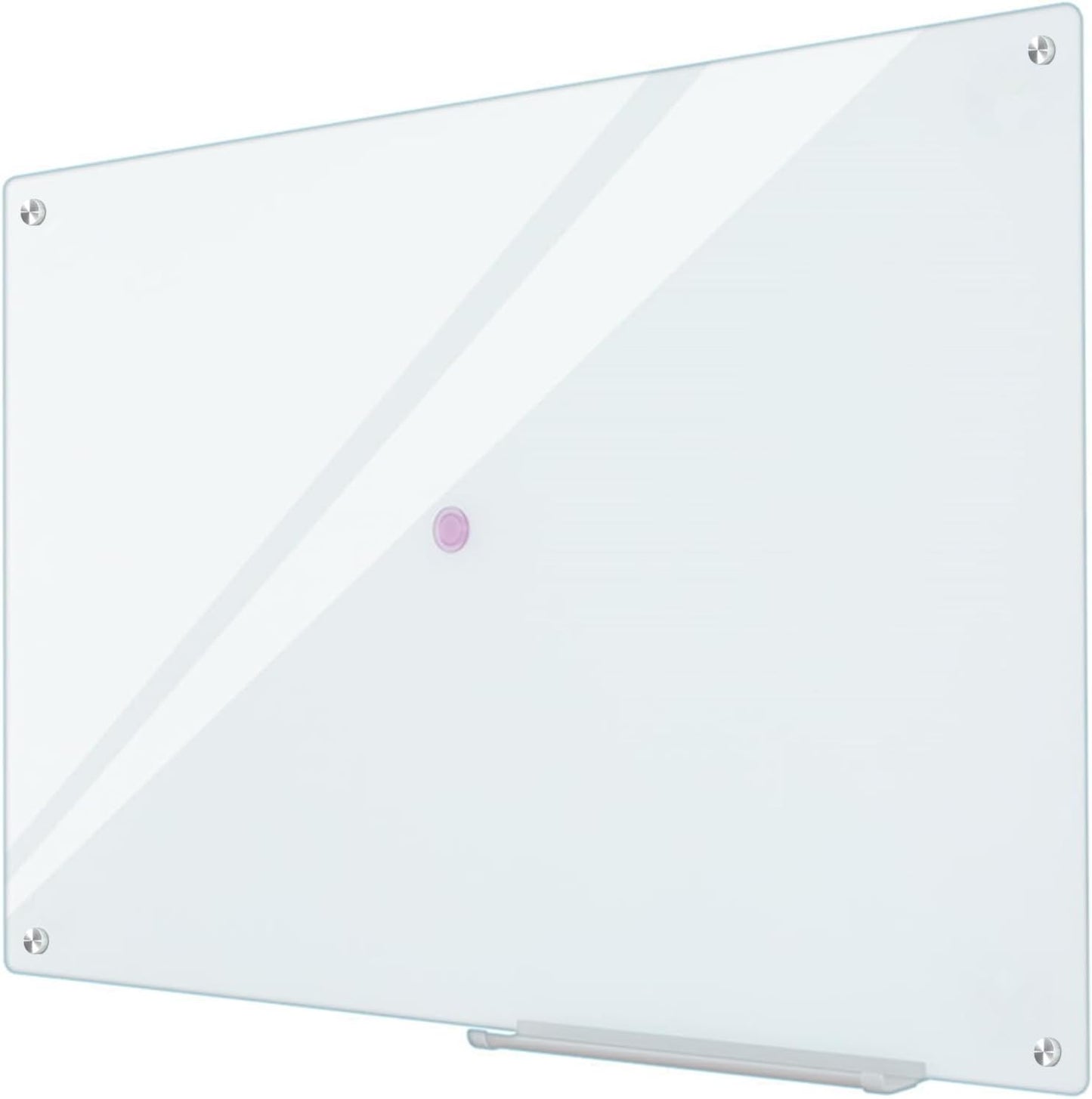 Glass Whiteboard Magnetic Dry Erase White Board 4'x 3' Framless White Surface