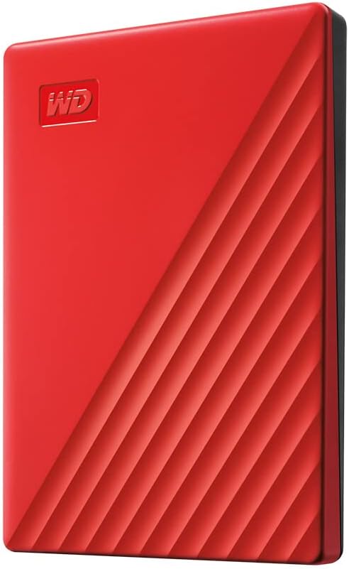 WD 1TB My Passport, Portable External Hard Drive, Red, backup software with defense against ransomware, and password protection, USB 3.1/USB 3.0 compatible - WDBYVG0010BRD-WESN