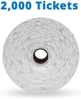 INDIANA TICKET CO. White Star Roll Tickets – 2000 Per Roll – Single Roll – 1" x 2" Paper Tickets for Events, Carnivals, Raffles, Admissions, Games, Fundraisers