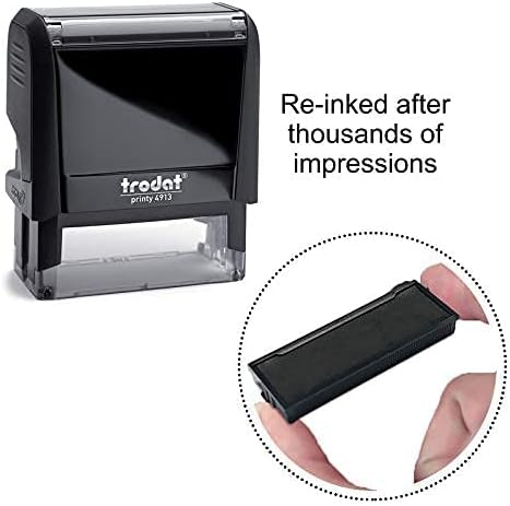Trodat 4913 Self Ink Notary Stamp - Rectangular, Black, Red, Blue - Plastic - 7/8" x 2-3/8" Impression Area
