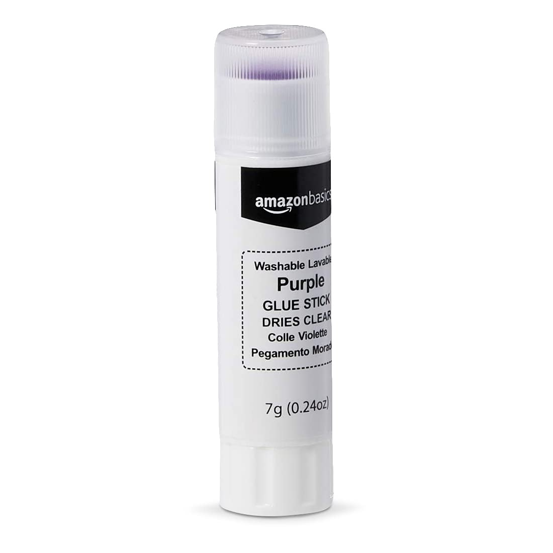 Amazon Basics Purple Washable School Glue Sticks, Dries Clear, 0.24-oz Stick, 30-Pack