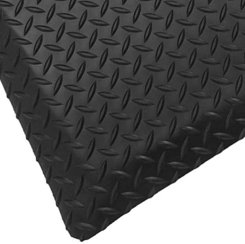 Rhino Mats, American Classic Diamond Anti-Fatigue Mats, Industrial Ergonomic Comfort Standing Mat for Work, Home, Garage, Office, Kitchen or Anywhere (Black 1" Thick, 4 FT. x 8 FT.)