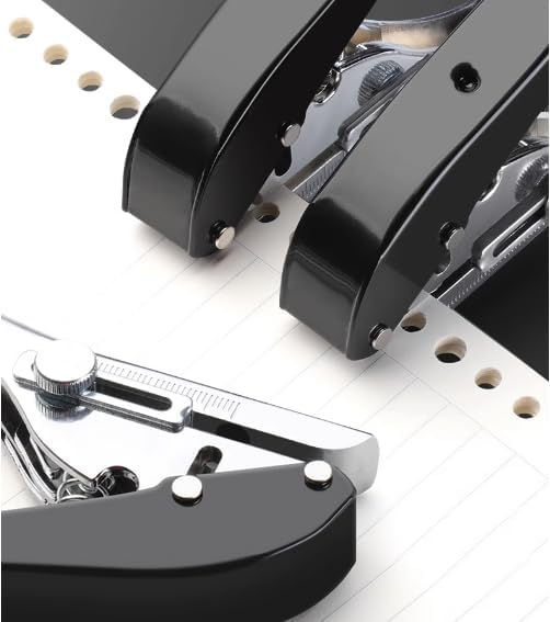 Single Hole Punch Heavy Duty Hole Puncher Single Handheld Paper Punch Small Hole Puncher One Hole Punch for Crafts Paper Cards Tags Scrapbook Plastic Cardboard-3/8 inch-10mm,Black