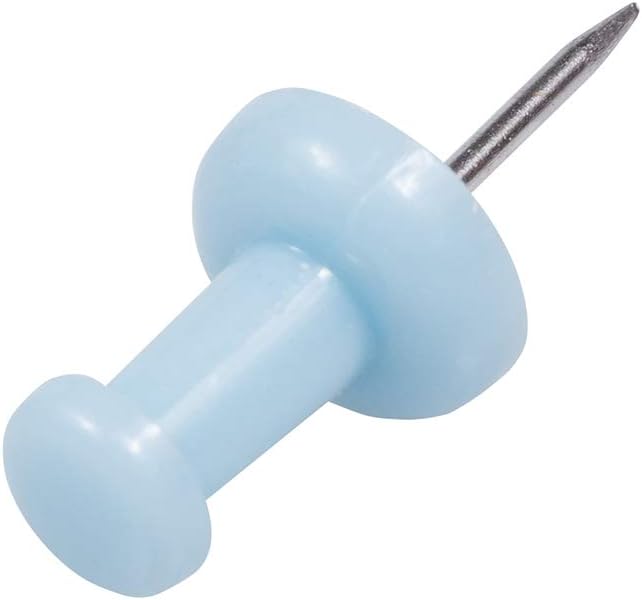 JAM PAPER Colorful Push Pins - Baby Blue Pushpins - 100/Pack