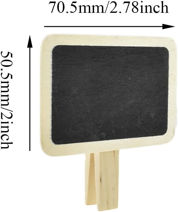 Hahiyo 2.78 x 2 Inch Mini Chalkboard Clip Help Marking Nice Display Easy Writing Quick Switch Reusable Rectangle Wooden Message Board Labels Signs 18 PCS for Party Food Tag Memo Note Organize Pantry