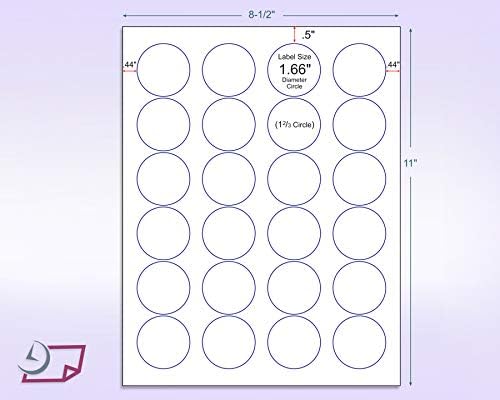 NextDayLabels - 8-1/2 x 11 Neon Color High Light Fluorescent Labels for Laser & Inkjet Printer (Blue Fluorescent, 1.66" Round - 24 Per Page | 600 Labels)
