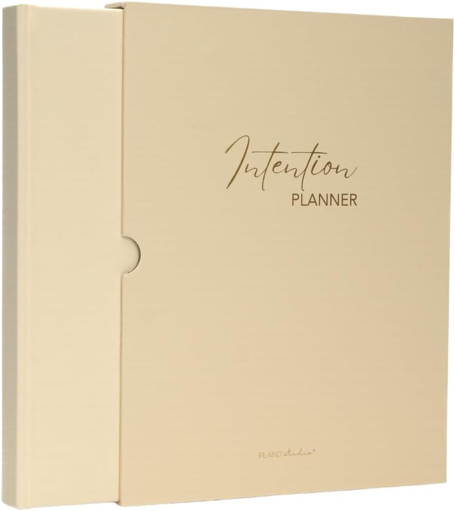 Pland Studio 90-Day Planner Journal – Undated Daily Goal Organizer in Alabaster Linen | Gratitude Journal, Habit Tracker, Vision Board, and Reflection Pages for Mindful Planning