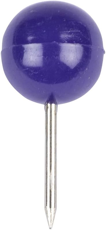 JAM PAPER Colorful Push Pins - Round Head Map Thumb Tacks - Purple Pushpins - 100/Pack