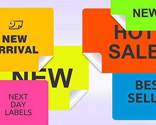 NextDayLabels - 8-1/2 x 11 Neon Color High Light Fluorescent Labels for Laser & Inkjet Printer (Yellow Fluorescent, 8-1/2" x 5-1/2" - 2 Per Page | 50 Labels)