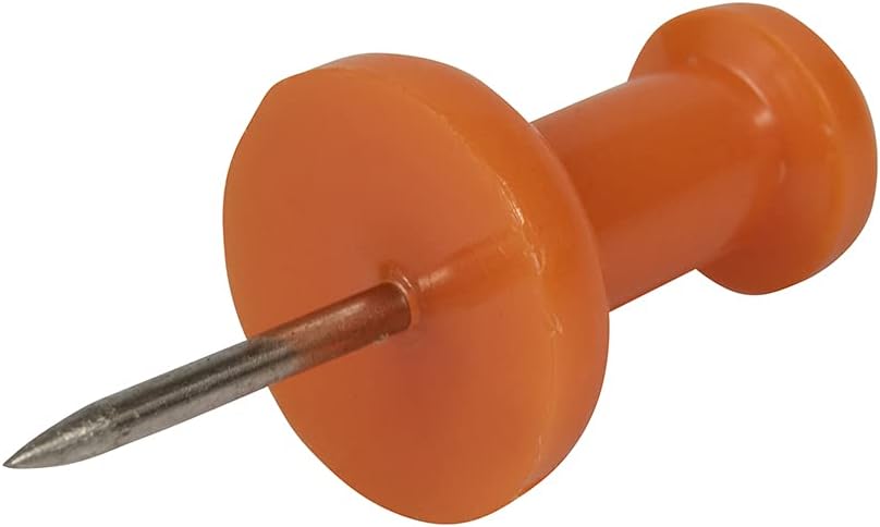 JAM PAPER Colorful Push Pins - Orange Pushpins - 100/Pack