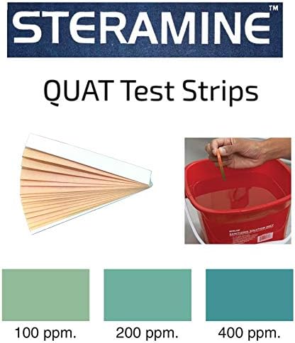 Steramine Sanitizer Tablet w/ 15x QT-10 Test Strips, Multi Purpose Sanitizing Tablet for Food Contact Surface, Kitchen, Restaurant, Steramine Sanitizer Tab for Food Service by FryOilSaver(150 Tablets)