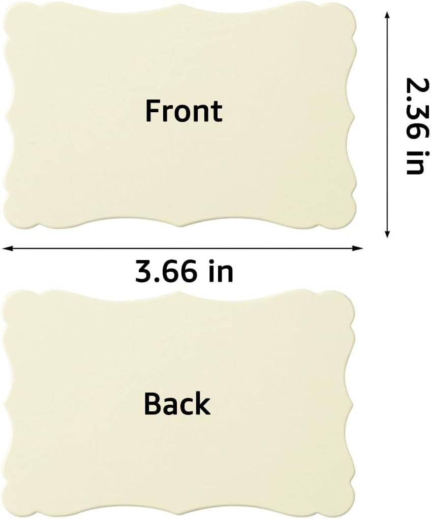 120 Pieces Small Mini Business Cards Vintage Assorted Colors Blank Note Cards Gift Word Card for Business Cards, Gift Cards (Cream, 3.66x 2.36 inches)