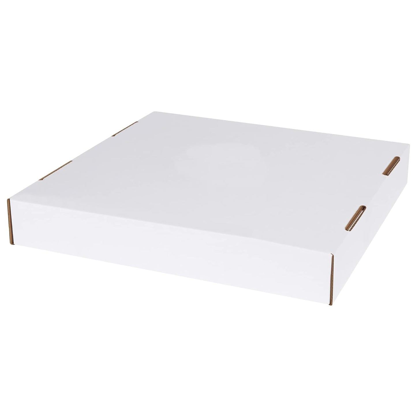 AVIDITI 40 or 50 Gallon Corrugated Cardboard Trash Can and Recycling Bin Lids (10-Pack) 18"L x 18"W x 3"H, White, Reusable and Disposable Garbage Lid for Parties and Outdoor Events