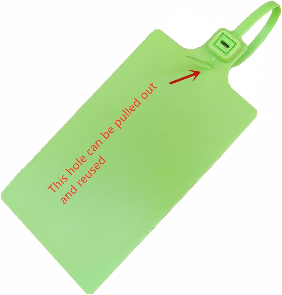 Plastic Seals Shipping Tags Logistics Use Big Sign Tie Large Label Tie, 255mm Total Length, Package of 100pcs (Fluorescent green)