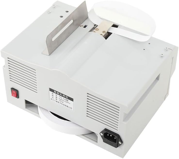 Intelligent Banknote Bundling Machine Currency Strapping Tool Currency Bundle Strapping for Bank Automatic Small Cross Binding Machine Paper Tape Money Strapping Bundling Money Packer 110V