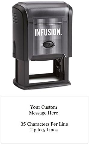 Infusion Self-Inking Custom Rubber Stamp (Personal or Business Use) - Choose from 16 Colors (1-1/4" x 2-5/16")