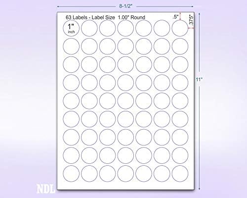 NextDayLabels - 8-1/2 x 11 Neon Color High Light Fluorescent Labels for Laser & Inkjet Printer (Blue Fluorescent, 1" Round - 63 per Page - 1575 Labels)