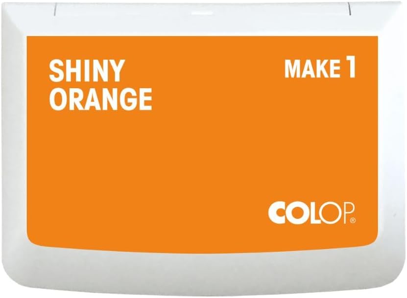COLOP Make Series, Ink Stamp Pads, with Non-Toxic Premium Ink, Water-Based Acid-Free (Shiny Orange, Make 1-1-15/16" x 3-1/2")