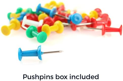 PinPix 18x14 Inch Cork Bulletin Board. This Decorative Framed Pin Board Comes with Pink Pastel Design and a Satin Black Frame. Ideal for Home Office Decor or Message Board (PinPix-1813)