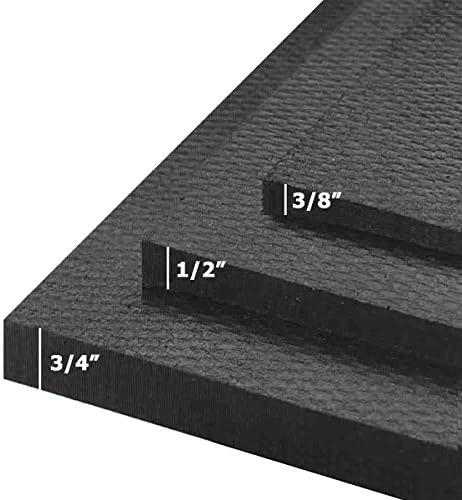 American Floor Mats - Horse/Stable Mats - Heavy Duty Stall Mats - Thick, Durable Rubber Flooring Solid Black 1/2" Thick - 3' x 4' Mat
