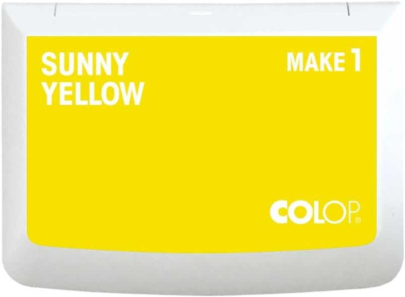 COLOP Make Series, Ink Stamp Pads, with Non-Toxic Premium Ink, Water-Based Acid-Free (Sunny Yellow- Small)