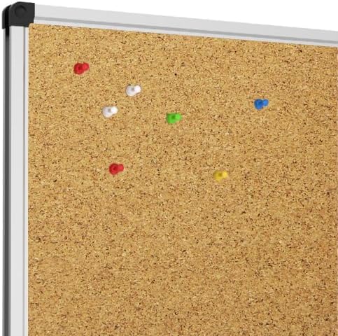XBoard Cork Board 36 x 24, Notice Cork Bulletin Board, Corkboard with Aluminum Frame and Push Pins for Display