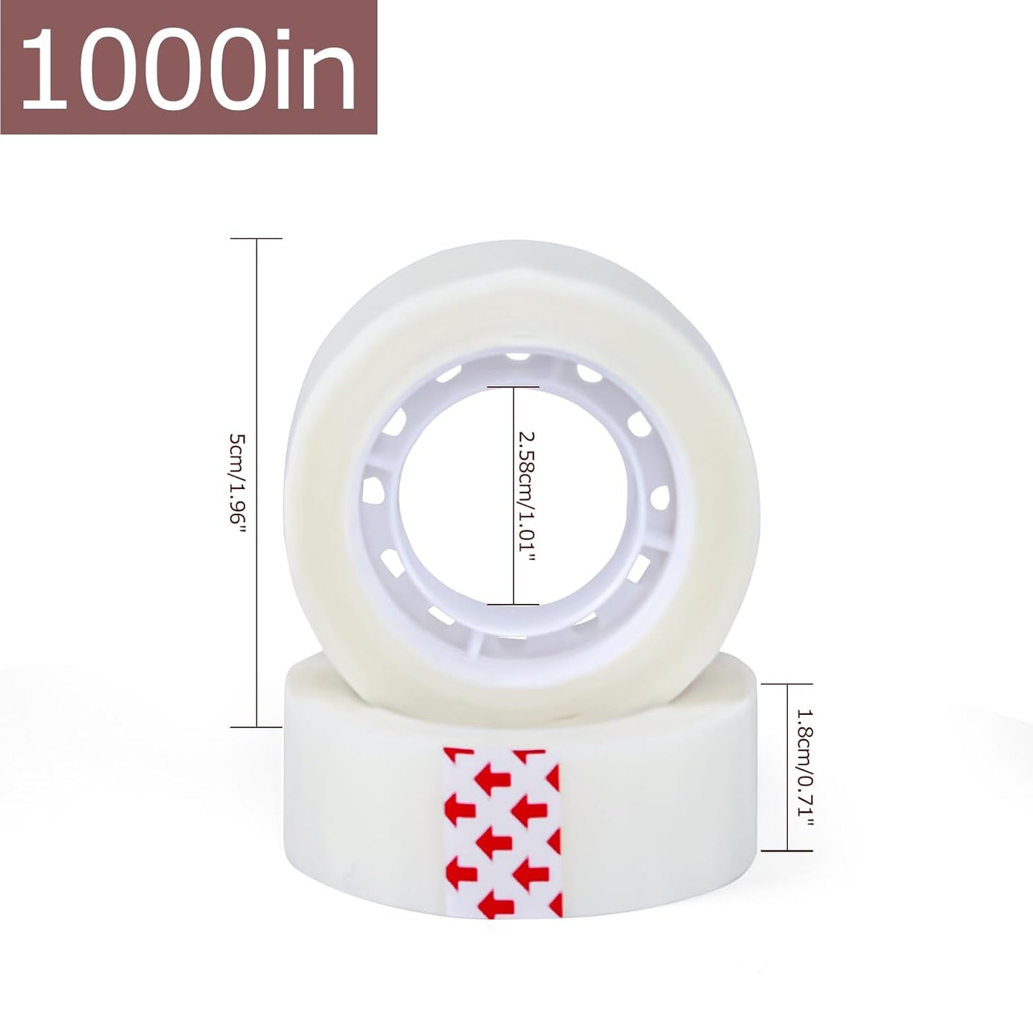 12 Rolls Transparent Tape - Perfect for Wrapping Gifts, Office Supplies, Home Use - Each Roll 0.71 Inch x 1000 inches (12PCS White)