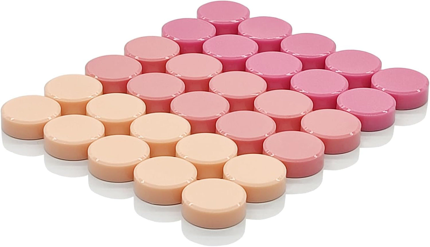 ZDZBLX Fridge Magnets 30 PCS, Strong Refrigerator Magnets for Whiteboard, Heavy Duty Small Round Magnets, Mini Decorative Cute Magnet for Fridge, Locker, Map, Kitchen, School, Office, Classroom (Pink)