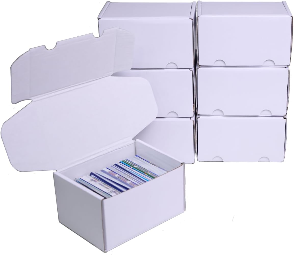 NUMINA 7 Pack 350 Small Card Storage Box, Heavy Duty Cardboard Game Card Organizer with Dividers for TCG, MTG, Sports & Trading Cards, Shipping Boxes for Collectors & Sellers