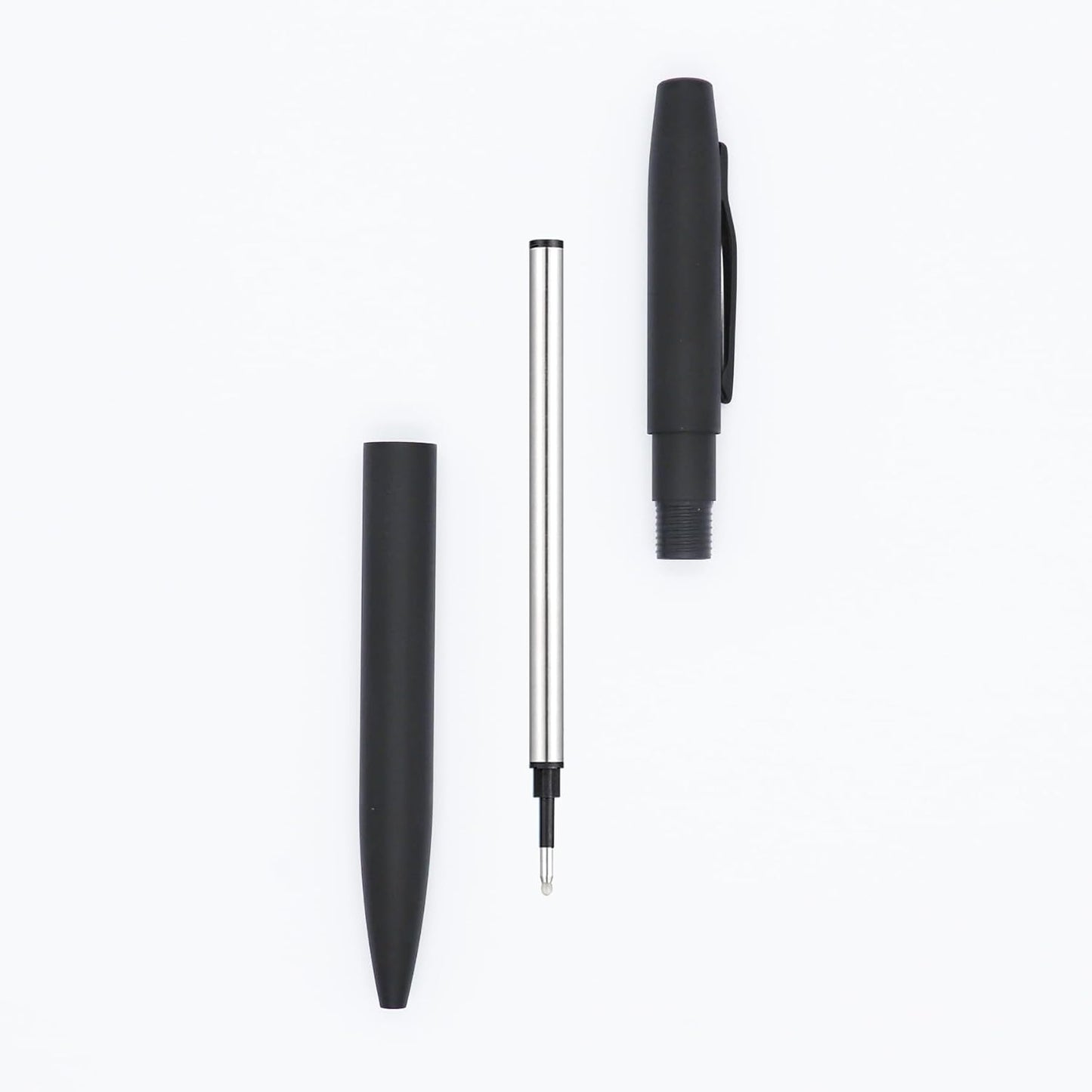 DunBong Rollerball Pen Refills, Roller Ball Fine Point 0.5mm, Red Ink Refill Pack of 5 - Replaceable Ballpoint Pen Refills Medium Point (Black)