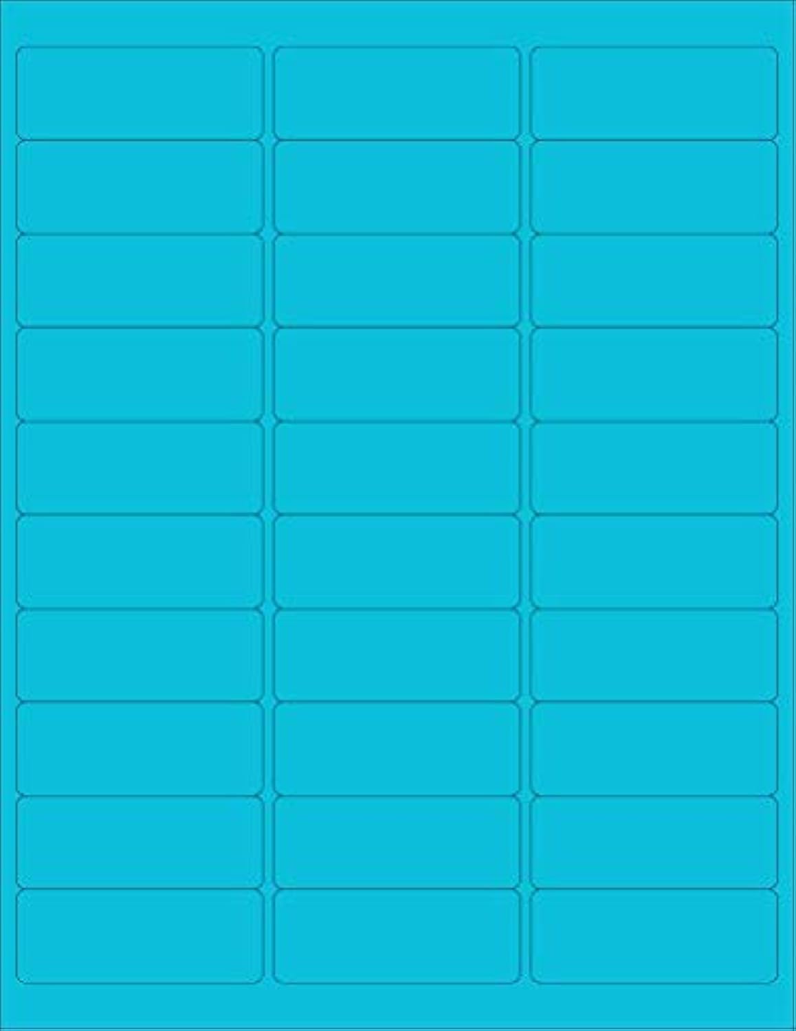 NextDayLabels - 8-1/2 x 11 Neon Color High Light Fluorescent Labels for Laser & Inkjet Printer (Blue Fluorescent, 1" x 2-5/8" - 30 Per Page | 3000 Labels)