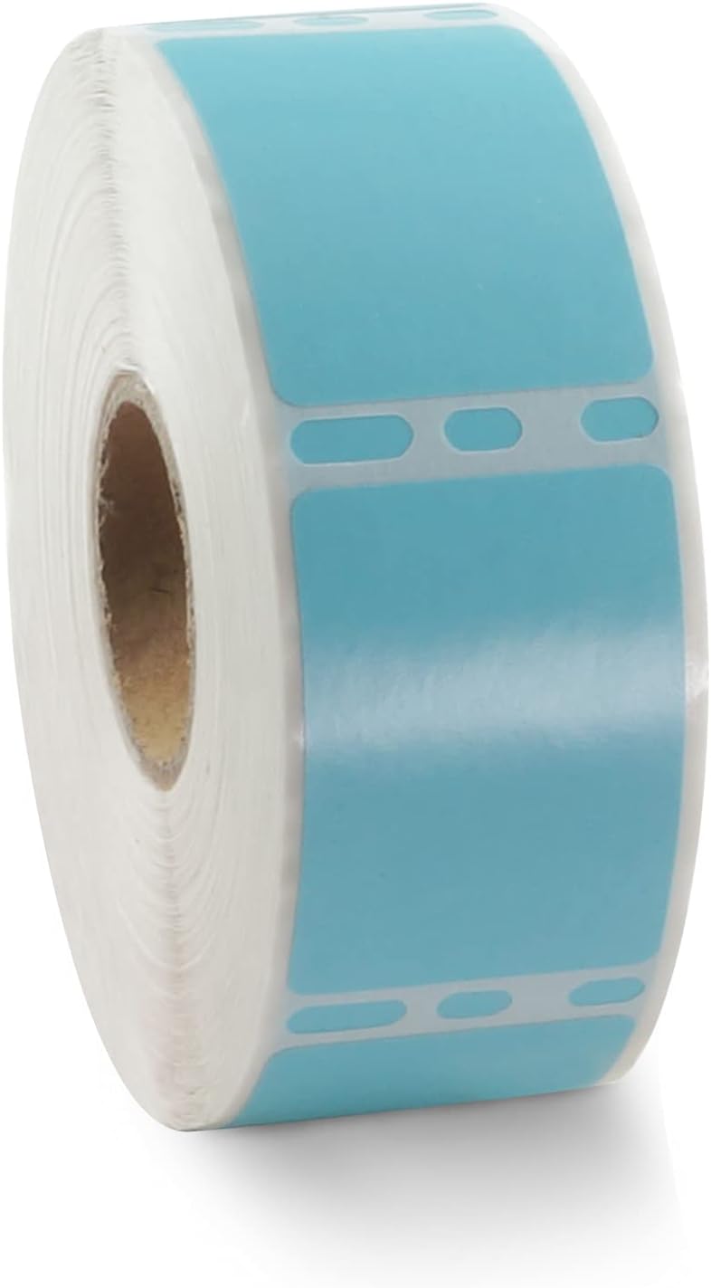 BETCKEY Colored Labels Compatible with Dymo 30347 (1" x 1-1/2") Book Spine Lables, Compatible for Dymo LabelWriter Thermal 450, 4XL & Zebra Desktop Printers [1 Roll, 750 Labels, Light Blue]