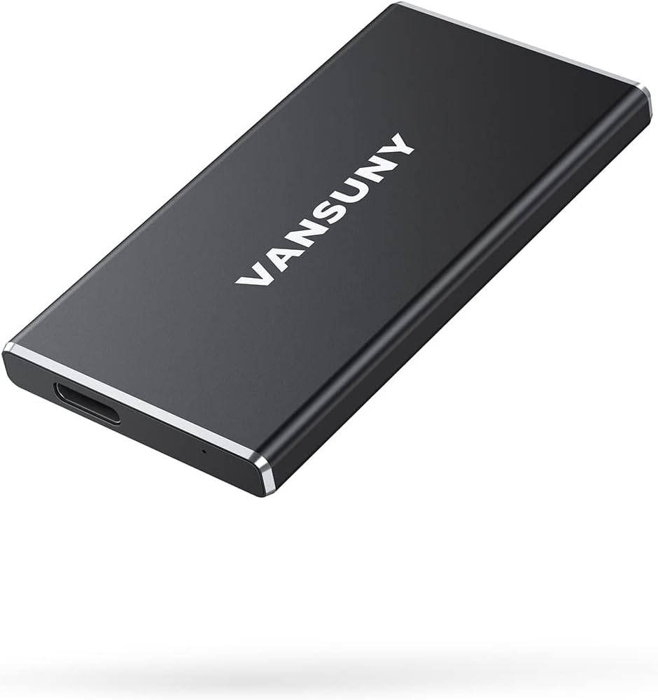 Vansuny 500GB Portable External SSD, USB 3.1 Gen2 450MB/s High-Speed Data Transfer, Metal USB C Mini Portable External Solid State Drive for PC, Laptop, Phones and More