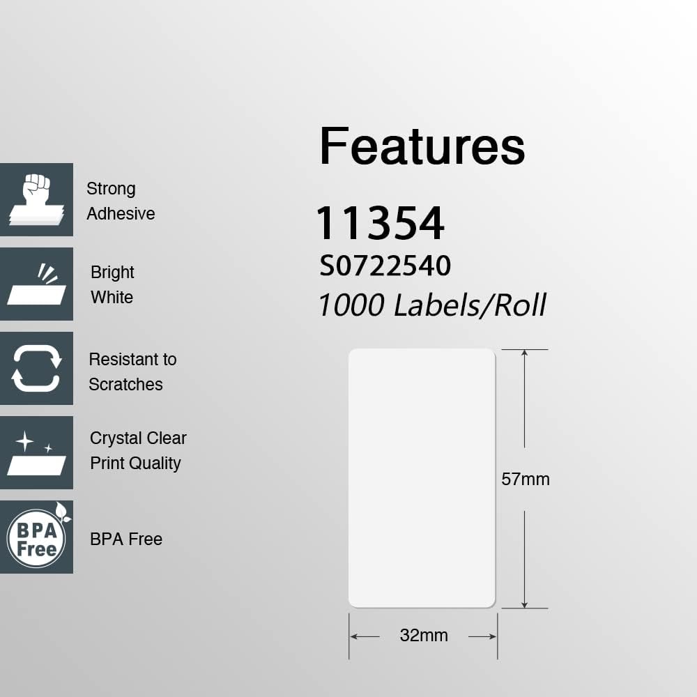 BETCKEY - Compatible DYMO 30334 (2-1/4" x 1-1/4") Medium Multipurpose Barcode & FNSKU Labels - Compatible with Rollo, DYMO Labelwriter 450, 4XL & Zebra Desktop Printers[1000 Labels, Green]