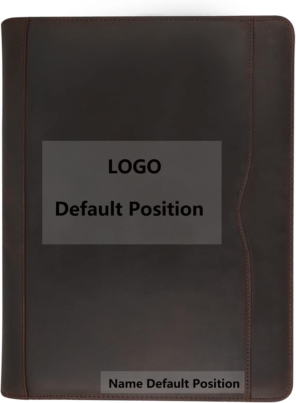 Professional Leather Business Padfolio Portfolio Case, 3 Ring Binder,Zippered Business Document Organizer Tablet Holder Folder Case,with Letter Size Notepad (Custom)