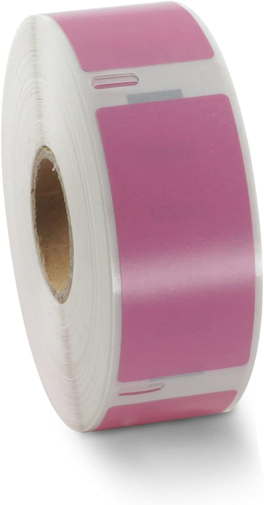 BETCKEY Colored Labels Compatible with Dymo 30336 (1" x 2-1/8") Return Address Labels, Compatible for Dymo LabelWriter Thermal 450, 4XL & Zebra Desktop Printers [2 Rolls, 1000 Labels, Pink]