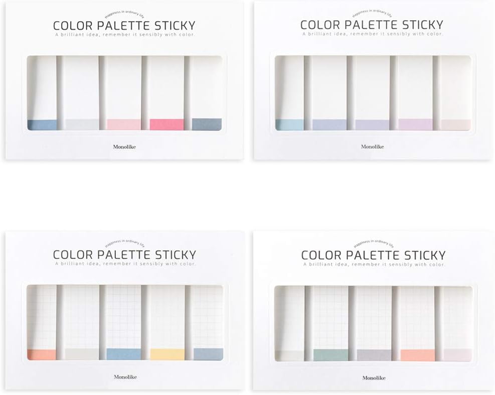 Monolike Color Palette Sticky Index 500 Set 4P - Self-Adhesive Memo Pad 30 Sheets