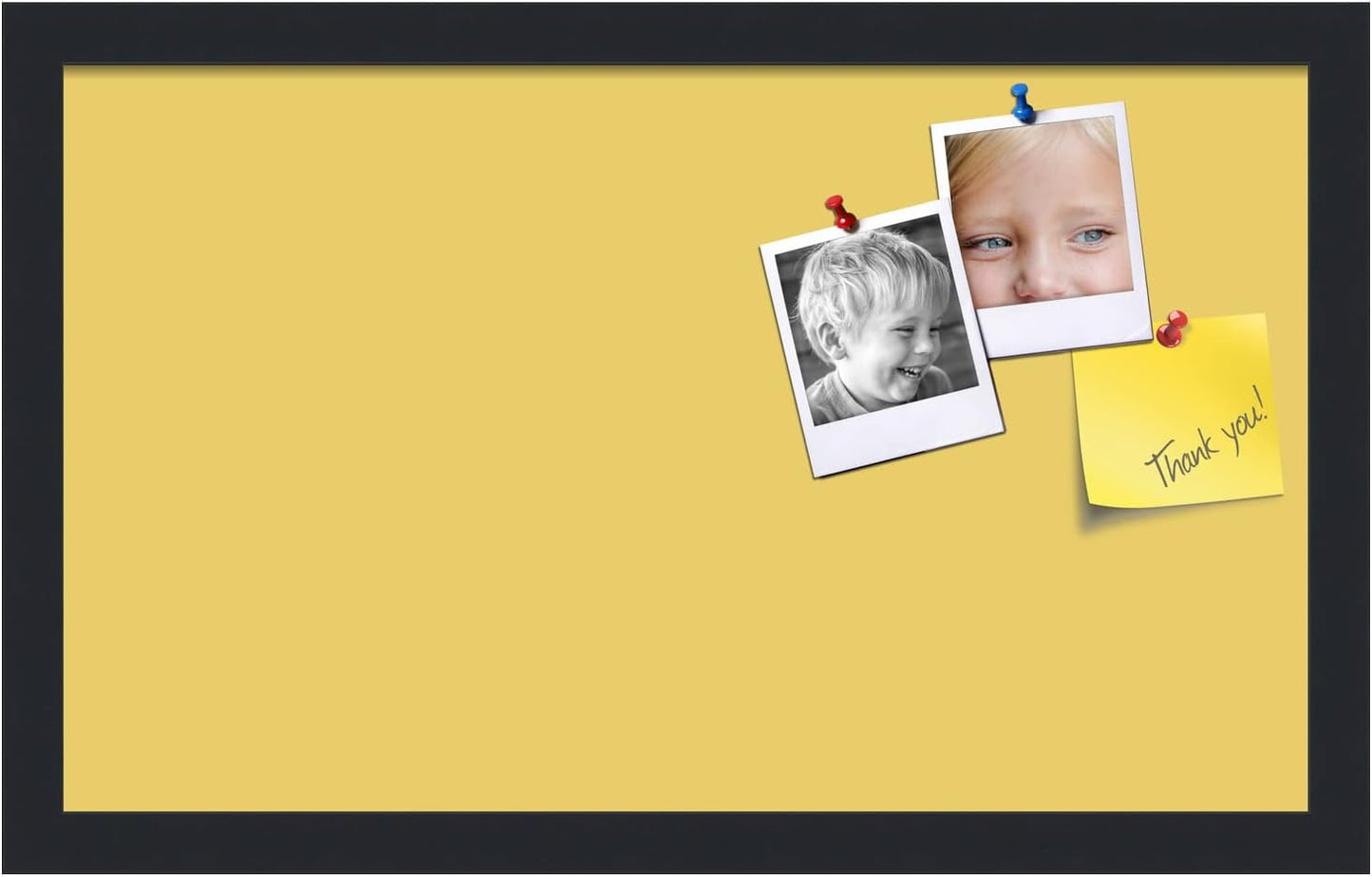 PinPix 20x12 Inch Cork Bulletin Board. This Decorative Framed Pin Board Comes with Honey Pastel Design and a Satin Black Frame. Ideal for Home Office Decor or Message Board (PinPix-1810)