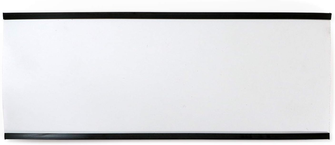 SmartSign (Pack of 25) 3 x 8 inch Flexible 'C' Channel Shelf Label Holders with Inserts, 62.5 mil Magnetic Material, Black, Made in USA
