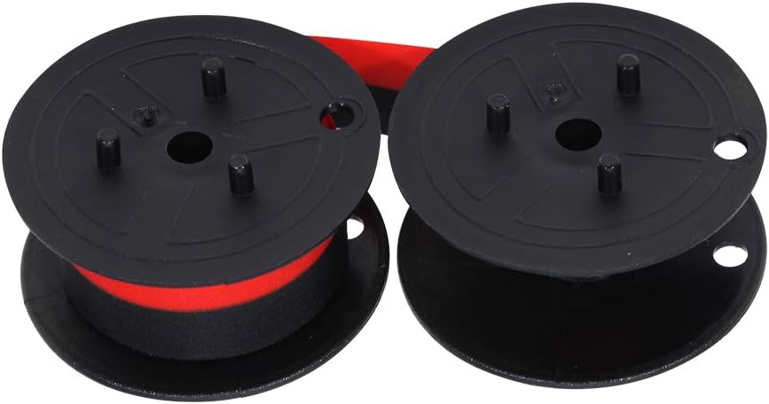 Bigger Replacement for Porelon 11216 Universal Twin Spool Calculator Ribbon for Nukote BR80c, Sharp EL-1197PIII, Dataproducts R3027, Casio DR-210R, Canon MP11DX MP25DV, Black and Red, 3 Pack